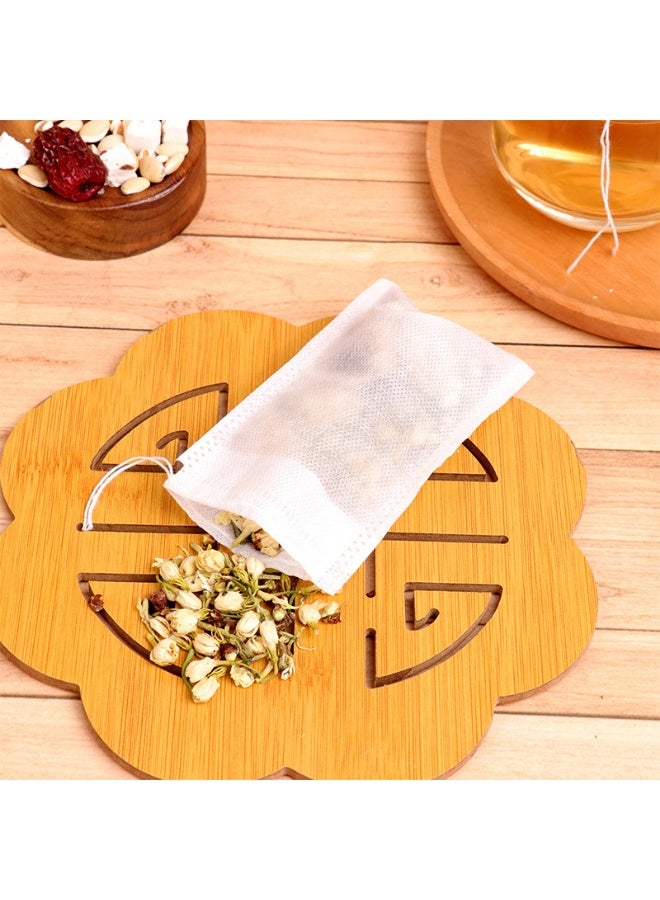 100 قطعة من أكياس شاي يمكن التخلص منها مع كيس مصفاة شاي برباط، 5.5 × 7 سم - Image 3