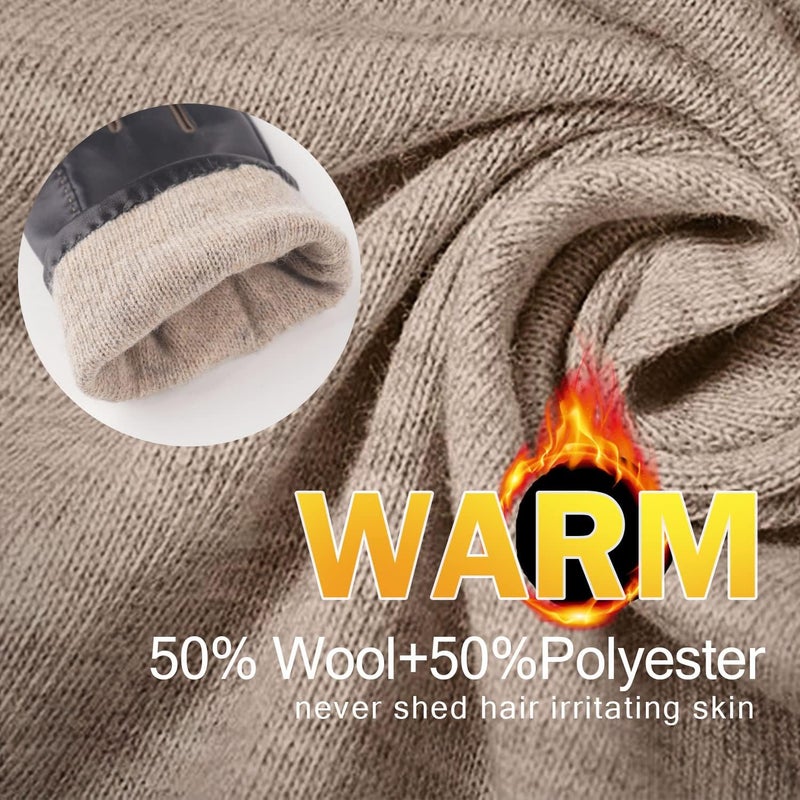 GSG SINCE 1998 GSG Men's Driving Leather Gloves - Genuine Sheepskin, Touchscreen, Black - Image 3