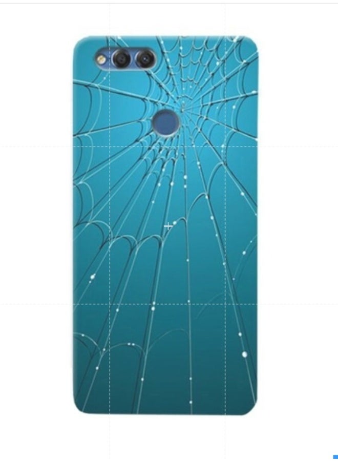 AMC DESIGN Thermoplastic Polyurethane Spider Web Pattern Case Cover For Huawei Honor 7X Blue