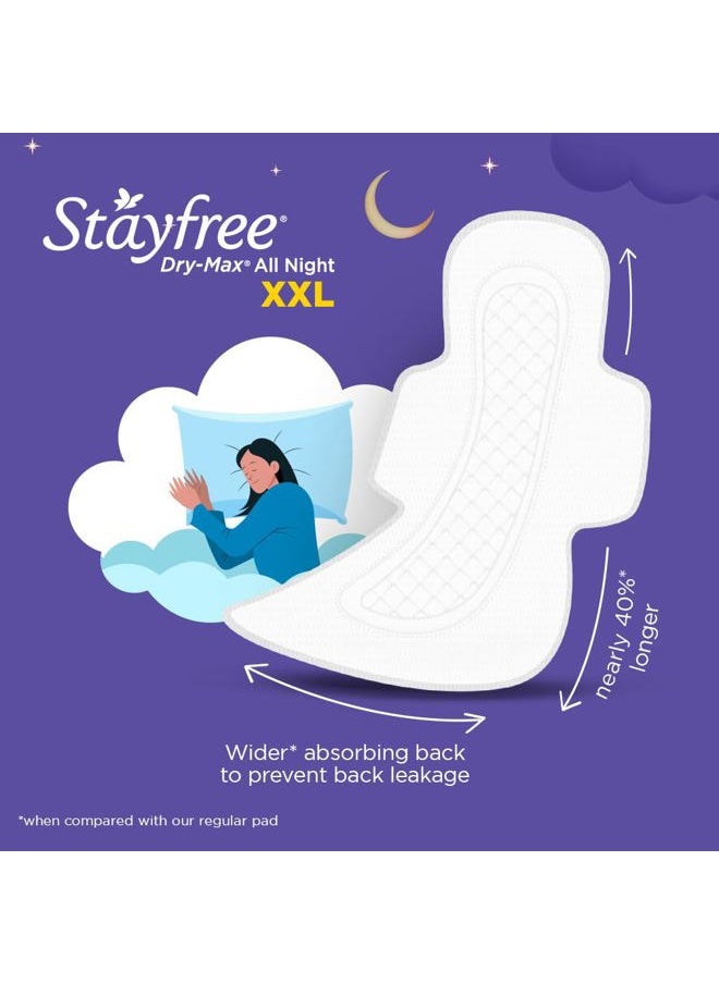 Stayfree - Dry Max All Night XL Dry Cover Sanitary Pads For Women With Wings, 28 Pads - Image 1