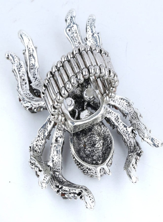 YACQ Halloween Spider Rings for Women, Stretch Rings Fit Finger 6 to 9, Halloween Rings for Women, Silk Scarf Holders - Image 4