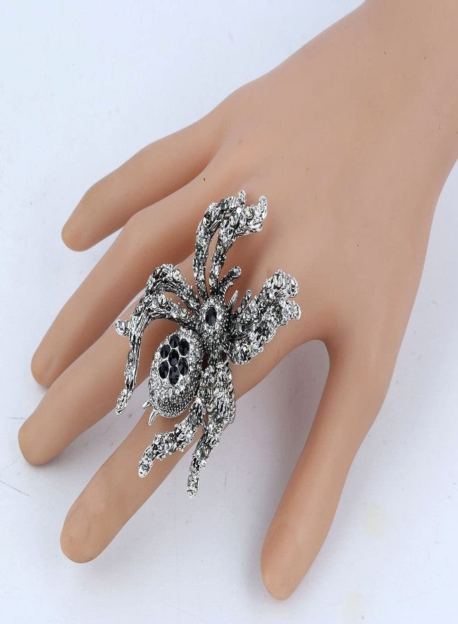 YACQ Halloween Spider Rings for Women, Stretch Rings Fit Finger 6 to 9, Halloween Rings for Women, Silk Scarf Holders - Image 2