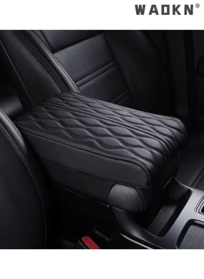 دبليو أيه أو كي أن سيارة غطاء الكونسول الوسطي / رغوة الذاكرة وسادة مسند ذراع السيارة / وسادة مسند ذراع السيارة ، والجلود يغطي مسند ذراع السيارة ، وسيارات الدفع الرباعي / شاحنة / سيارة مسند ذراع وسادة ، وتعزيز الراحة ، ومواد دائمة ( أسود ) - Image 1