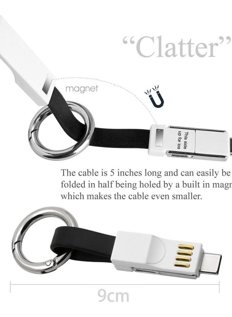 keendex kx3516 compact 3 in 1 magnetic keychain usb cable- type-c ,lightning - Image 2
