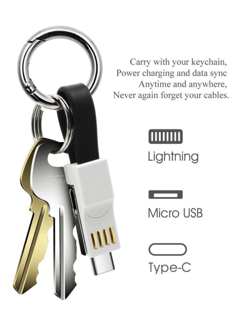keendex kx3516 compact 3 in 1 magnetic keychain usb cable- type-c ,lightning - Image 4