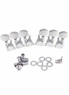 Excefore Guitar String Tuning Pegs 3L3R Chrome Tuners Guitar Machine Heads for Folk Acoustic Electric Guitar Tuner Guitar Parts Fender Replacement (Silver)6Pcs  - Image 2