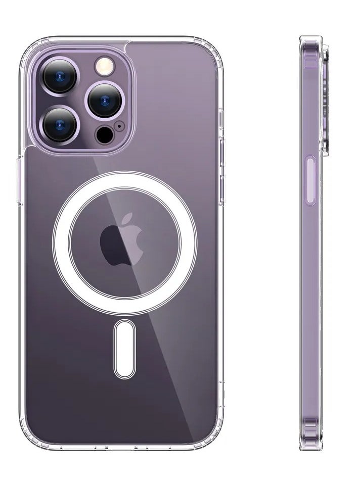 OQUERA - iPhone 15 Pro Magsafe Case Clear【N52 Stronger Magnets】【Shockproof Military-Grade Protection】iPhone 15 Pro Cover Anti-Yellow & Anti-Scratch, Ultra Slim, Magnetic Cover for 15 Pro Clear - Image 1