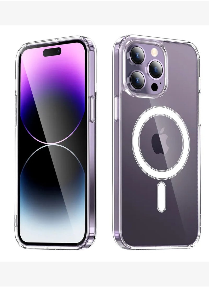 OQUERA - iPhone 15 Pro Magsafe Case Clear【N52 Stronger Magnets】【Shockproof Military-Grade Protection】iPhone 15 Pro Cover Anti-Yellow & Anti-Scratch, Ultra Slim, Magnetic Cover for 15 Pro Clear - Image 1