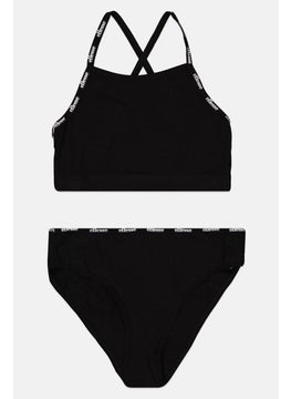 Ellesse Women 2 Pcs Brand Logo Bralette And Briefs Set, Black  - Image 1