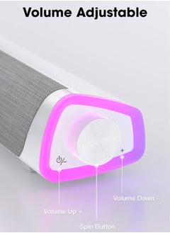 LOOPITYS Bluetooth Speaker, Portable Wireless Speaker with LED Light, Dual Speaker Desktop Audio subwoofer Antimagnetic Speaker, for for Outdoor, Home, Party, Beach, Travel  - Image 3