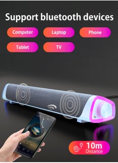 LOOPITYS Bluetooth Speaker, Portable Wireless Speaker with LED Light, Dual Speaker Desktop Audio subwoofer Antimagnetic Speaker, for for Outdoor, Home, Party, Beach, Travel  - Image 2