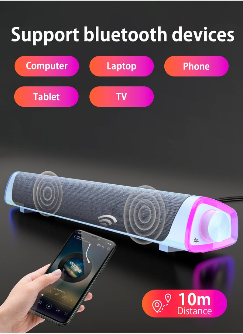 LOOPITYS - Bluetooth Speaker, Portable Wireless Speaker with LED Light, Dual Speaker Desktop Audio subwoofer Antimagnetic Speaker, for for Outdoor, Home, Party, Beach, Travel - Image 1