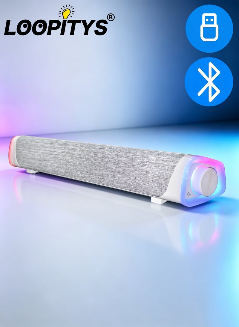 LOOPITYS Bluetooth Speaker, Portable Wireless Speaker with LED Light, Dual Speaker Desktop Audio subwoofer Antimagnetic Speaker, for for Outdoor, Home, Party, Beach, Travel - Image 1