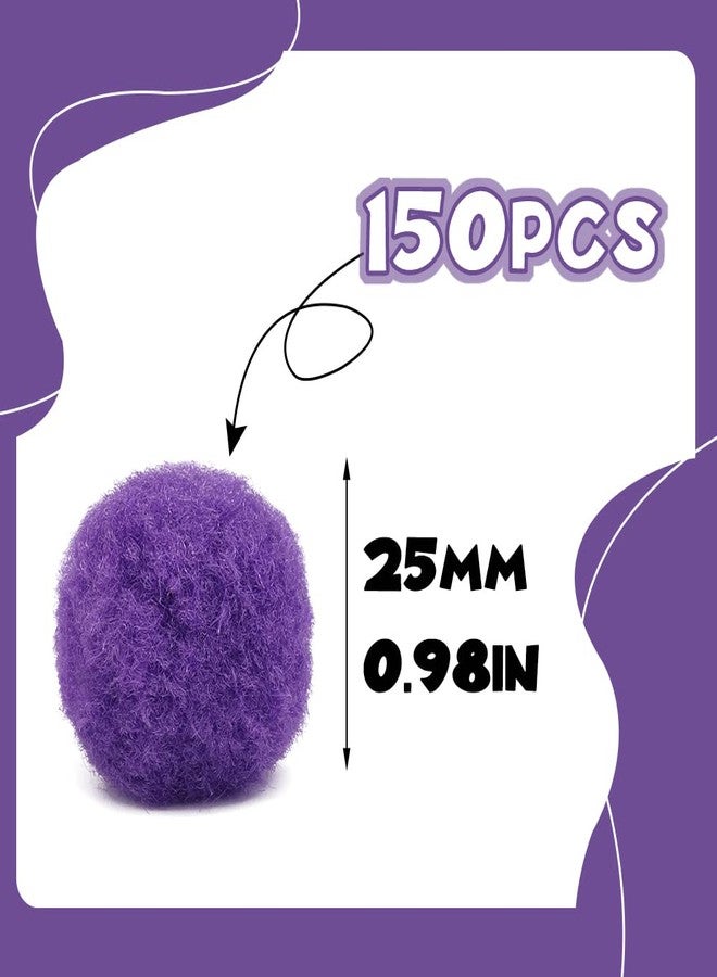 MORFEN 150 Pieces Pom Poms, 1 Inch Purple Craft Pom Poms, Fuzzy Pompom Puff Balls, Small Pom Pom Balls for DIY, Arts, Crafts Projects, Birthday Decorations - Image 2