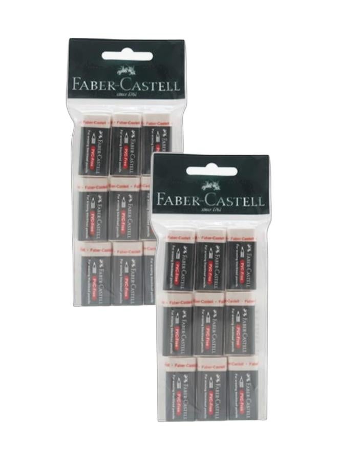 FABER-CASTELL عبوة من 2 ممحاة FC خالية من PVC بيضاء 30 BC/9 - Image 1