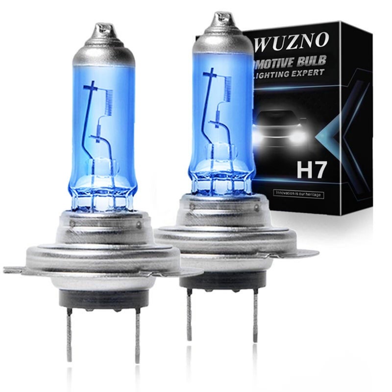 Wuzno Halogen Headlight Bulb Replacement for Hyundai Santa Fe 2007 2008 2017 2018High Beam H7 Low Beam H7 Lights 6000k White 120 Brightness 2 Pack - Image 3