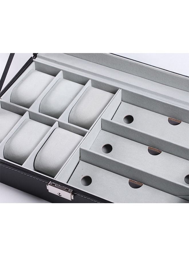 Yolu - Yolu Multi-function Watch Box Storage for Men Women, 6 Watch and 3 Eyeglasses Sunglasses Box with Glass Display Lock and key. - Image 1