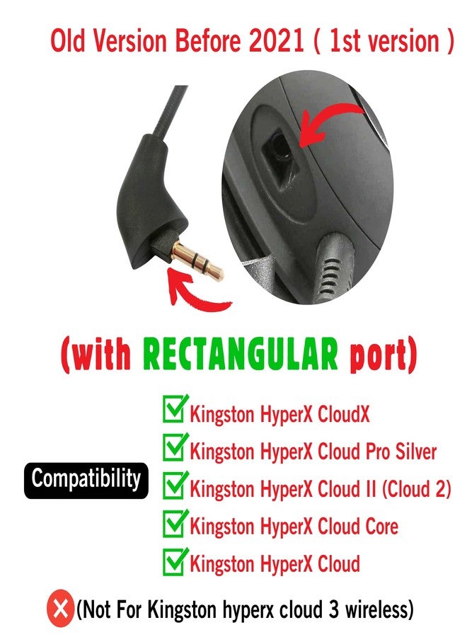 TUANRIVER Replacement Mic for HyperX Cloud, Cloud X, Cloud II, Cloud Core, Cloud Pro Silver (Old Version Before 2021) - Noise Cancelling Boom Microphone Compatible with Gaming Consoles, PC, 3.5mm Jack - Image 2