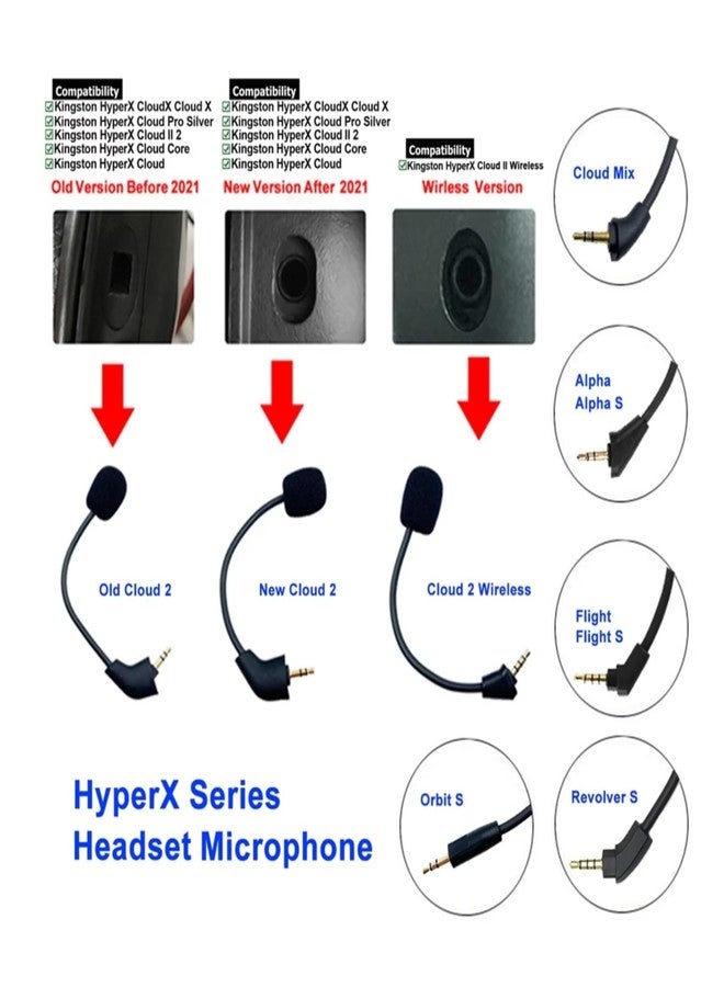 TUANRIVER Replacement Mic for HyperX Cloud, Cloud X, Cloud II, Cloud Core, Cloud Pro Silver (Old Version Before 2021) - Noise Cancelling Boom Microphone Compatible with Gaming Consoles, PC, 3.5mm Jack - Image 4