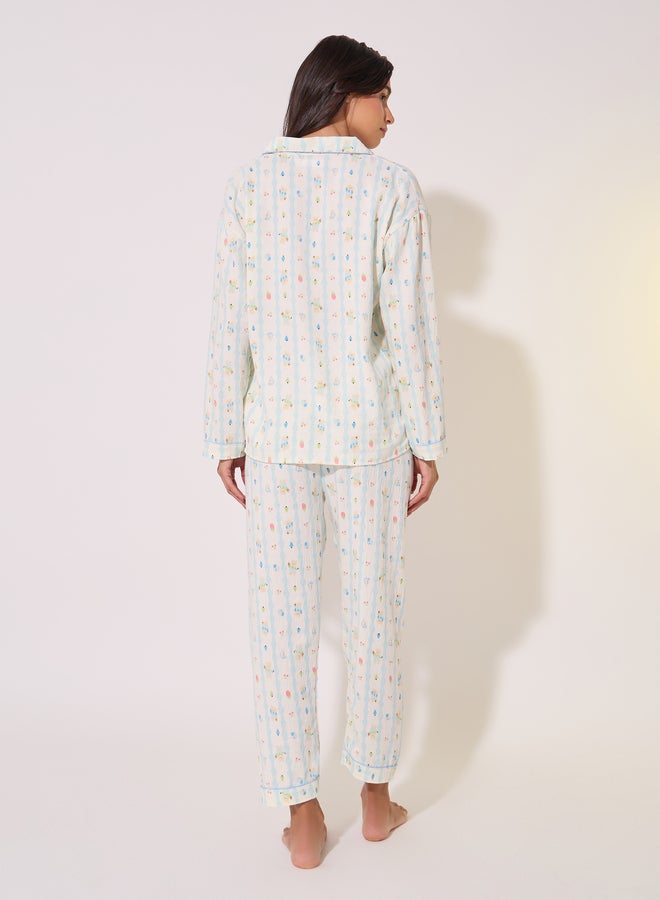 تايك تو طقم بيجامة بأكمام طويلة مطبوعة - Image 5