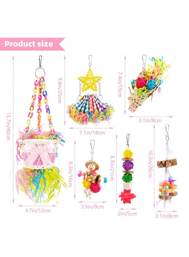 ألعاب الطيور، ألعاب الببغاء، ألعاب البحث عن الطعام، لعبة المضغ، أداة تمزيق الطعام الملونة، سلم التسلق، ببغاء صغير ومتوسط الحجم، ببغاء Xuanfeng، طائر الحب، ببغاء، ملحقات ببغاء جلد النمر (6 قطع) - Image 2