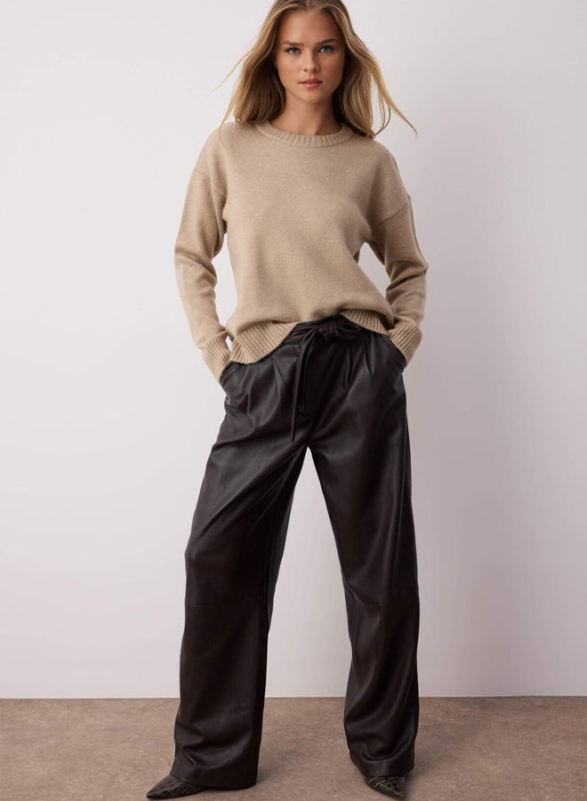 trendyol Mink Soft Textured Stone Embroidered Knitwear Sweater - Image 2