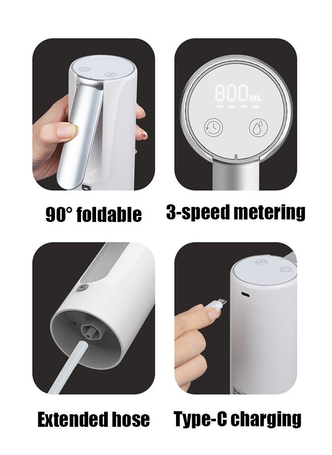 Free Quantitative Drinking Water Jug Pump Electric Automatic Drinking Water Pump Dispenser Switch Foldable Rechargeable Water Bottle Pump for Camping Kitchen Office