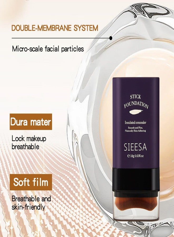sunohyesla Korean Dual Ended Foundation Stick with Brush, 2 in 1 Concealer Foundation Stick & Contour Makeup, Hydrating Formula - Lightweight, Waterproof, Covers Blemishes (Ivory White) - Image 5