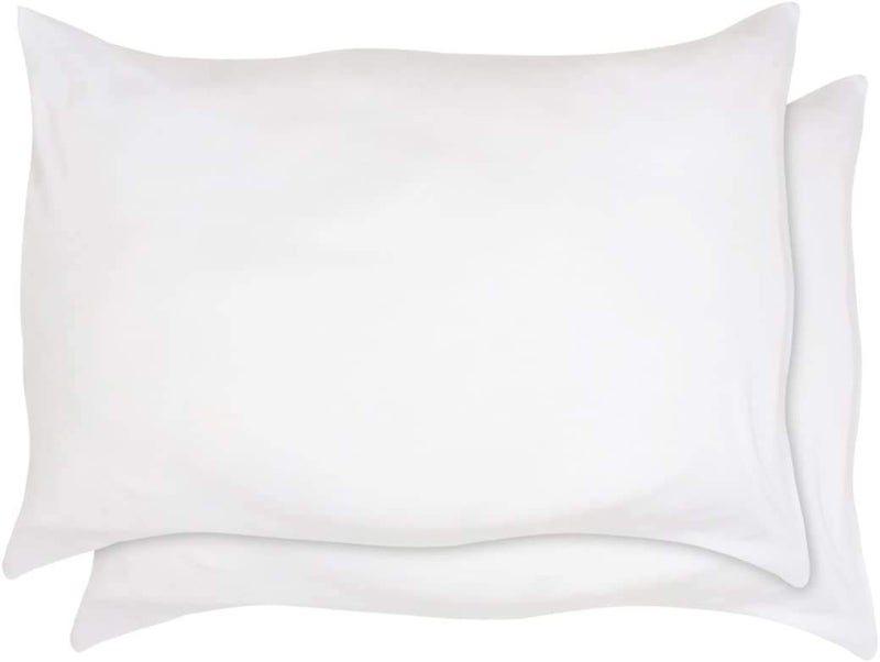Betty Dain Stretch Jersey Universal Pillowcase  One Size Fits All Pillows 100 Jersey Knit Cotton Pillowcase Soft Covering for Standard and King Pillows Zipper Closure White 2 Per Pack