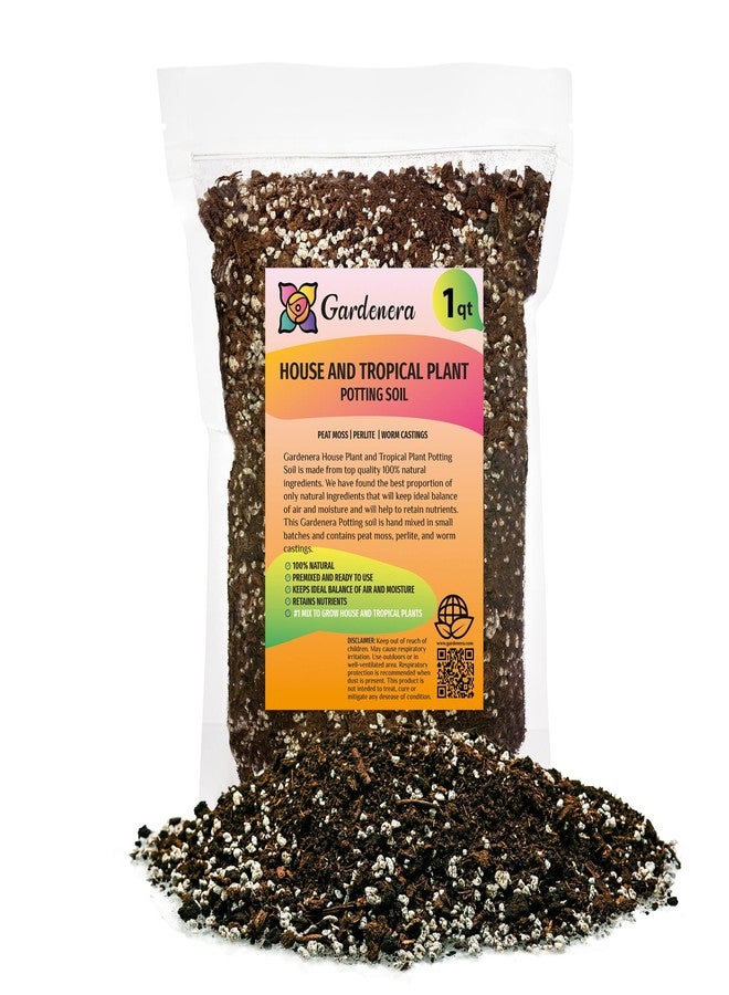 Gardenera Premium House Plant and Tropical Plant Potting Soil - Re-Potting Soil for All Types of Indoor House Plants - 1 Quart - Image 1