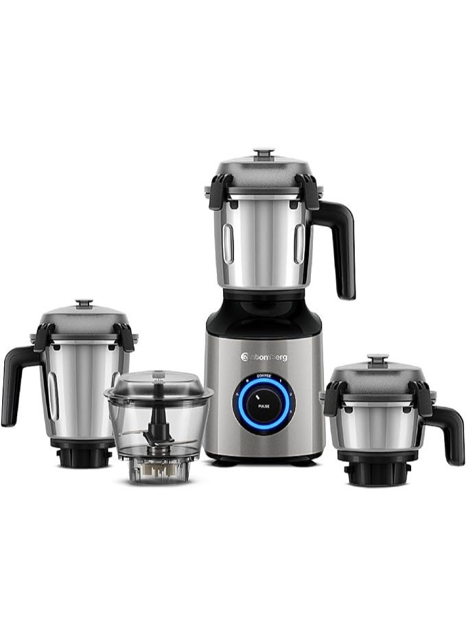 atomberg خلاط ومطحنة أتومبيرج زينوفا | وضع طحن خشن فريد للحصول على قوام يشبه عجينة السيلباتا | محرك BLDC ذكي | ميزات أمان | 4 أوعية بما في ذلك وعاء التقطيع | تشغيل بدون استخدام اليدين (رمادي رملي) - Image 3