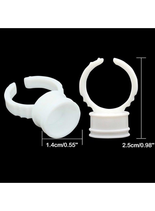 COOSKIN 100 pcs Microblading Pigment Glue Rings Tattoo Ink Holder For Eyelash Extension Rings - Image 3