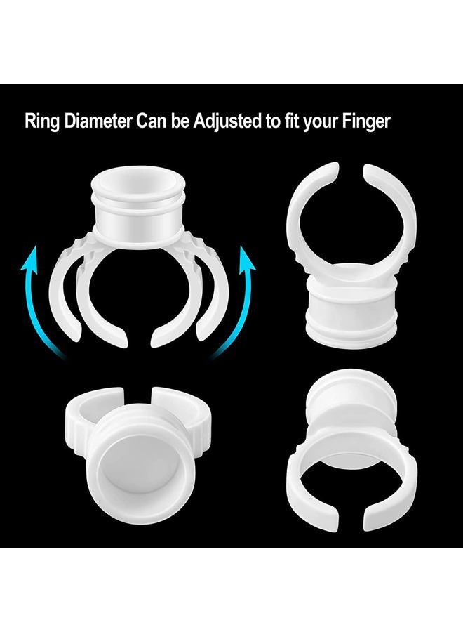 COOSKIN 100 pcs Microblading Pigment Glue Rings Tattoo Ink Holder For Eyelash Extension Rings - Image 5