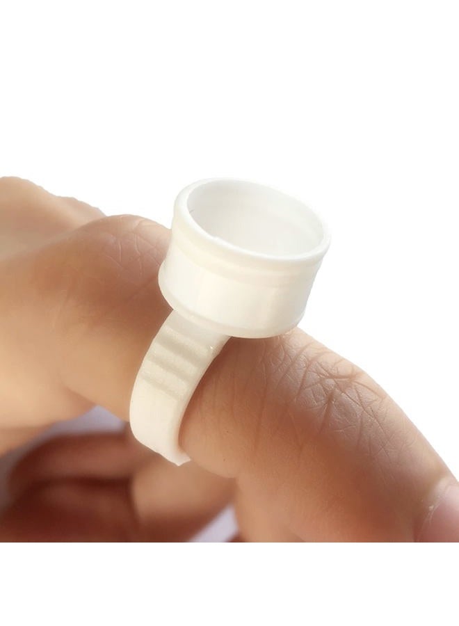 COOSKIN 100 pcs Microblading Pigment Glue Rings Tattoo Ink Holder For Eyelash Extension Rings - Image 2
