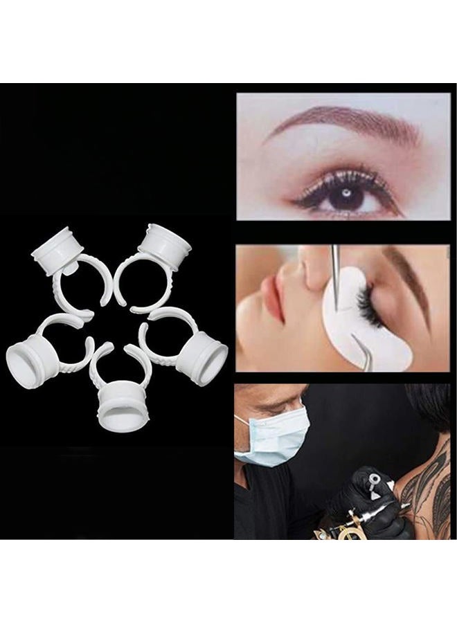 COOSKIN 100 pcs Microblading Pigment Glue Rings Tattoo Ink Holder For Eyelash Extension Rings - Image 4