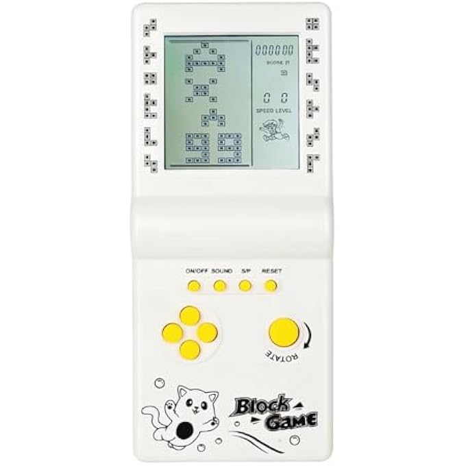 RETRO LOCK GAME CONSOLE MULTIPLE GAMES ADJUSTABLE LEVEL/SPEED PORTABLE CONSOLE BRICK GAME PUZZLE GAME ELECTRONIC TOYS CHILDREN/FRIENDS/HOLIDAY GIFTS (WHITE) - Image 2