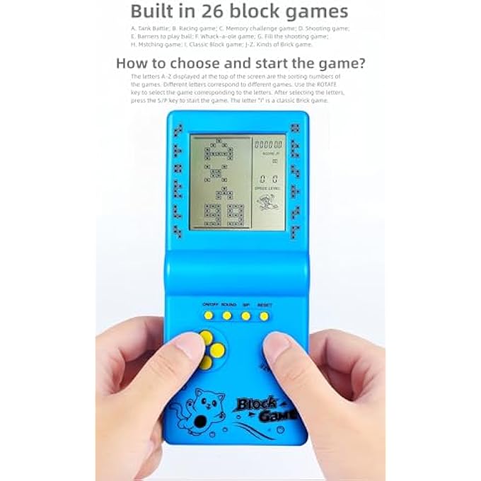 RETRO LOCK GAME CONSOLE MULTIPLE GAMES ADJUSTABLE LEVEL/SPEED PORTABLE CONSOLE BRICK GAME PUZZLE GAME ELECTRONIC TOYS CHILDREN/FRIENDS/HOLIDAY GIFTS (WHITE) - Image 4
