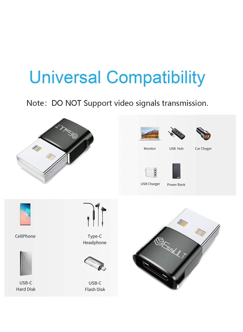 EasyULT USB to USB C Adapter 4 Pieces USB C Female to USB Male Adapter Type C Fast Sync Adapter for iPhone 15 14 13 Pro Max, Samsung Galaxy S23/S22 (Black) - Image 2