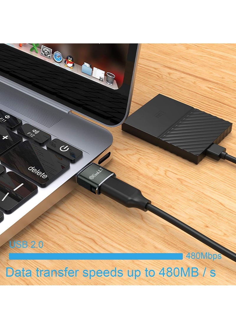 EasyULT USB to USB C Adapter 4 Pieces USB C Female to USB Male Adapter Type C Fast Sync Adapter for iPhone 15 14 13 Pro Max, Samsung Galaxy S23/S22 (Black) - Image 3