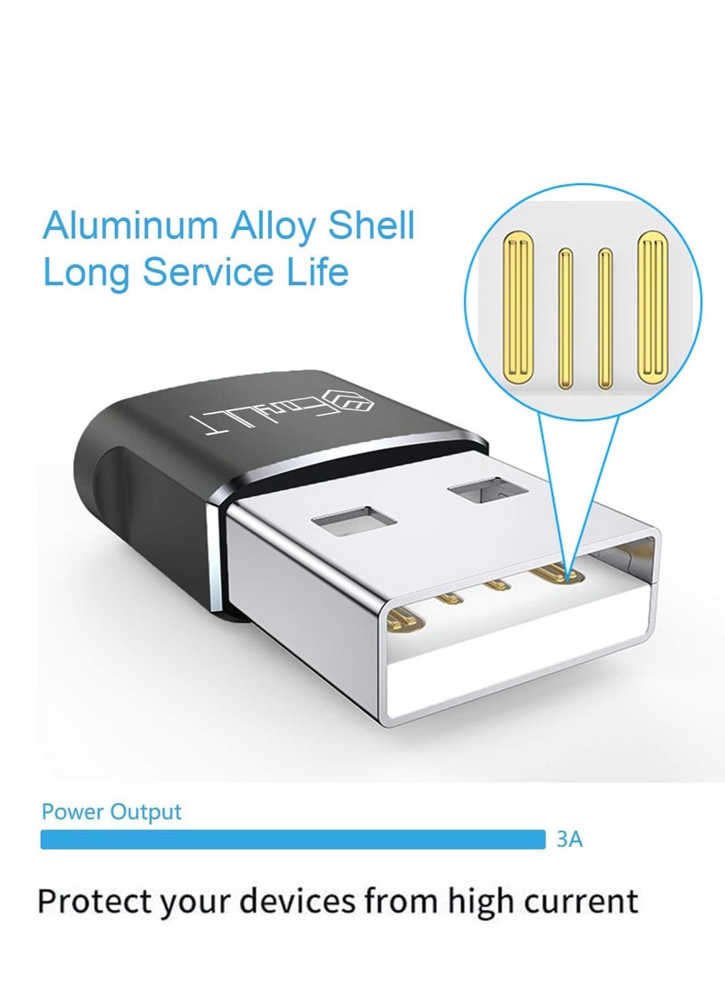 EasyULT USB to USB C Adapter 4 Pieces USB C Female to USB Male Adapter Type C Fast Sync Adapter for iPhone 15 14 13 Pro Max, Samsung Galaxy S23/S22 (Black) - Image 4