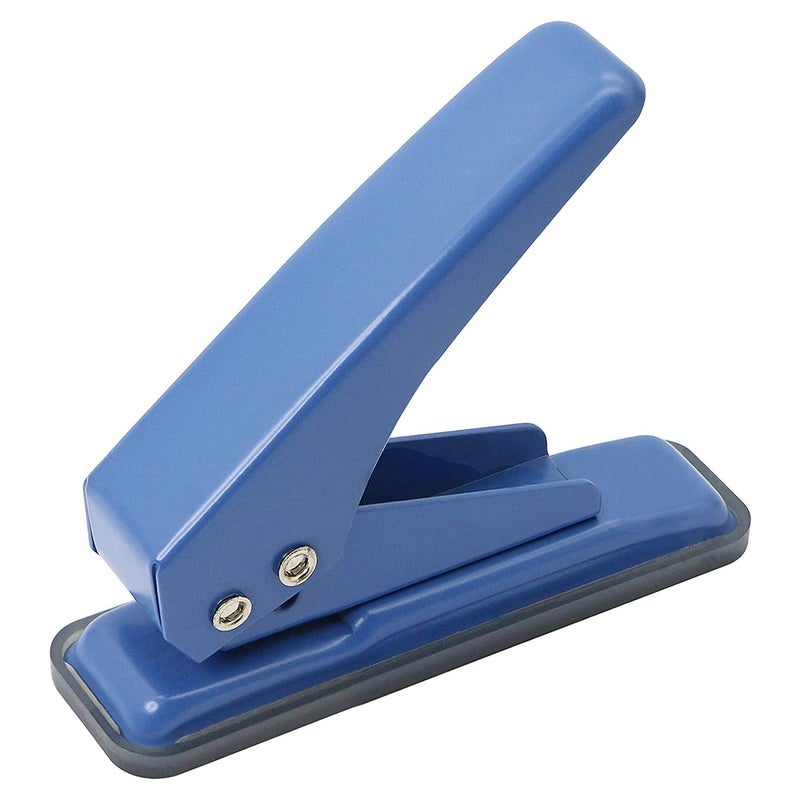 Single Hole Puncher Handheld 14 Inches Hole Punch 20 Sheet Paper Punch Capacity Metal Hole Puncher with SkidResistant Base for Paper Chipboard Art Project Blue