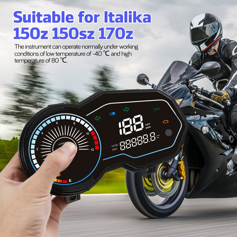 Motorcycle Speedometer Gauge: Tachometer - Motorbike Meter Dashboard Upgrade Compatible for Italika 150z 150sz 170z - Image 4