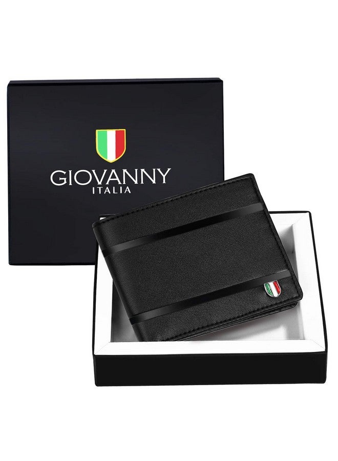 GIOVANNY GVN-2LINBLK01 Black Genuine Leather Wallet for Men - Image 4