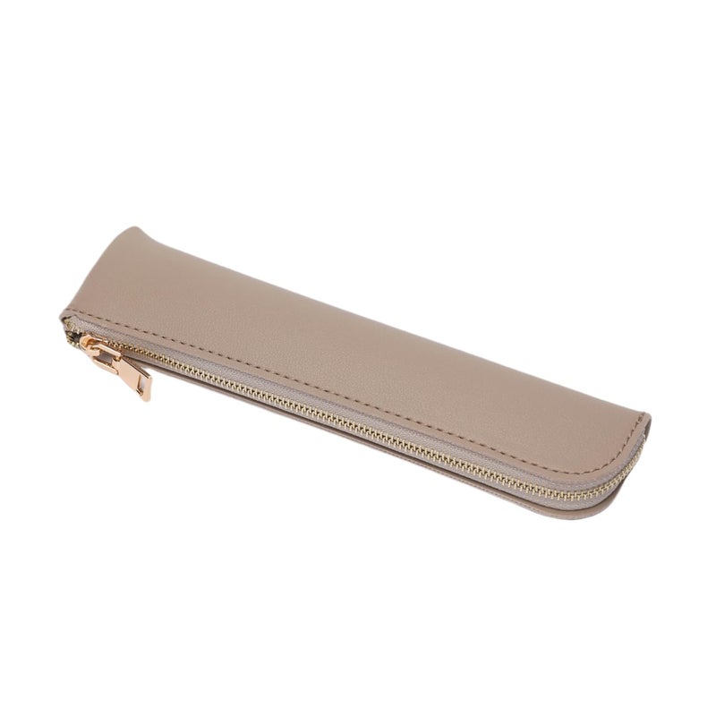YONBEN Faux Leather Pencil Case Small Pencil Pouch Slim Pen Case Holder Zipper Bag for School OfficePinkFaux Leather - Image 2