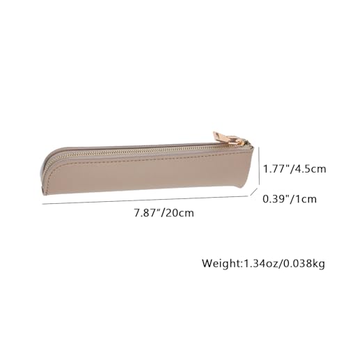 YONBEN Faux Leather Pencil Case Small Pencil Pouch Slim Pen Case Holder Zipper Bag for School OfficePinkFaux Leather - Image 3