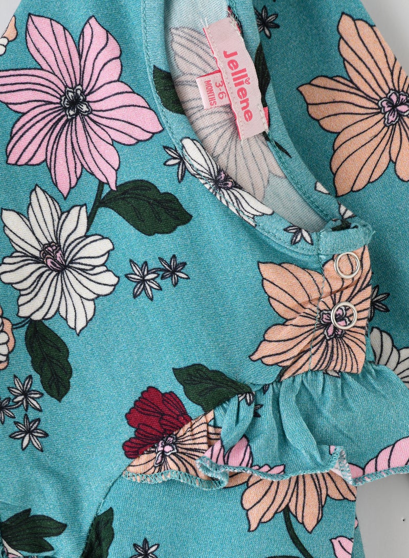 جيلين بلوزة بأكمام طويلة بطبعة زهور للبنات - Image 3