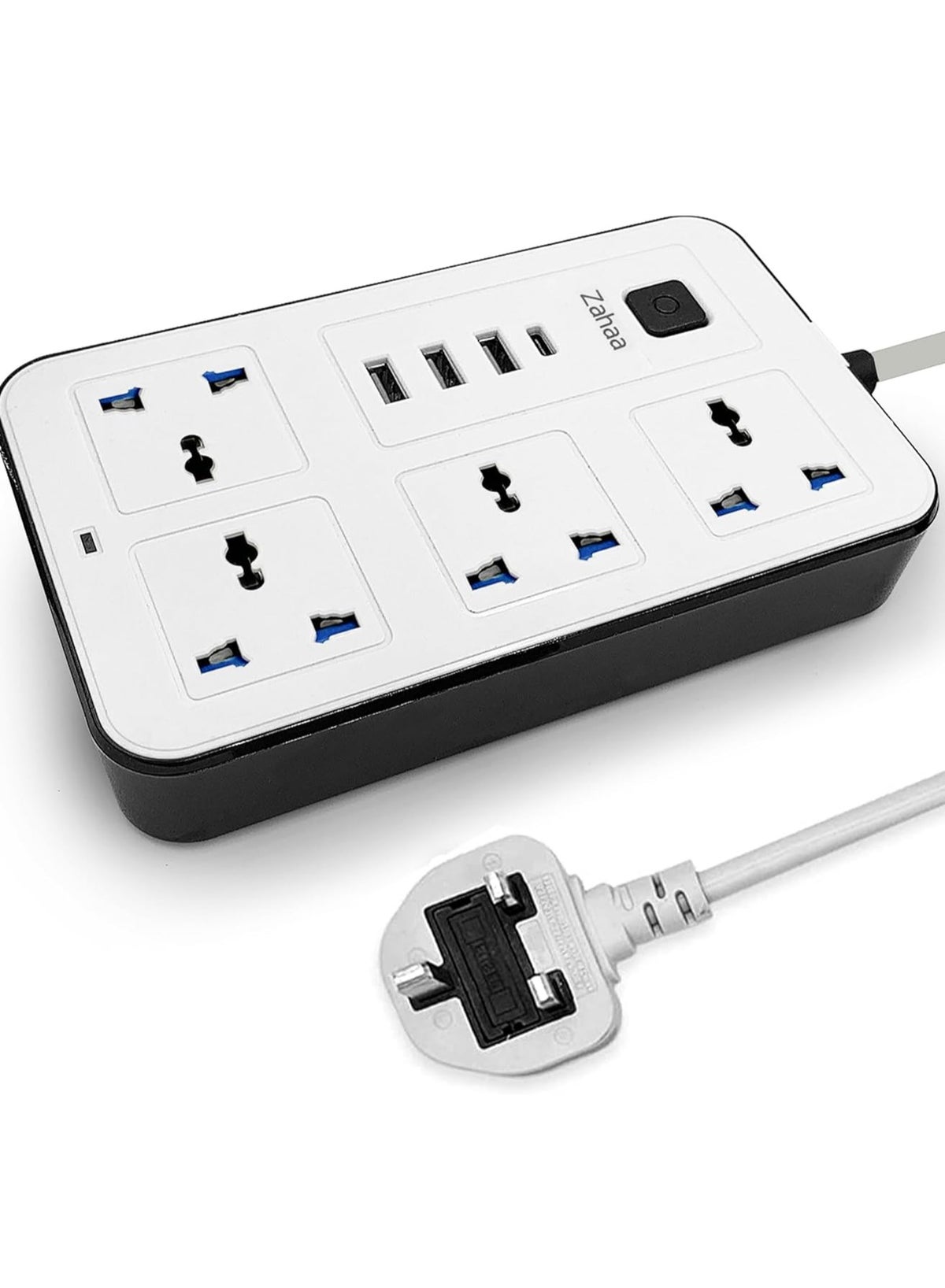 Zahaa Universal Extension Cord with 4 Power Socket and 3 USB Slots, 4 ...