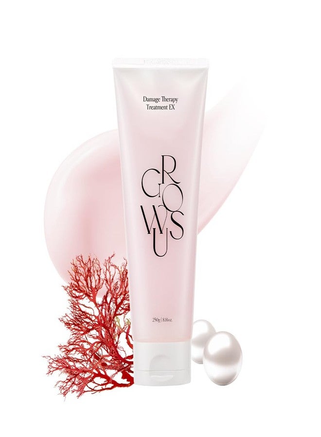 GROWUS Damage Therapy Protein Hair Treatment 7.43 fl oz | Repair & Hydrate for Dry, Brittle Hair | Creamy Deep Conditioner with Bulgarian Rose Musk Scent | Paraben & Sulfate Free | K-Beauty - Image 1