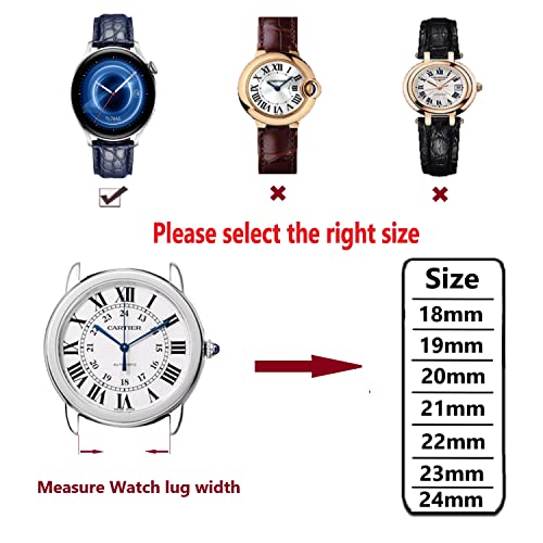 MORANO Moran Alligator Leather Watch Band Replacement Deployment Butterfly Buckle 18mm 19mm 20mm 21mm 22mm 23mm 24mm Crocodile Watch strap for Men and Women (Alligator Brown-Gold Buckle, 22mm) - Image 5