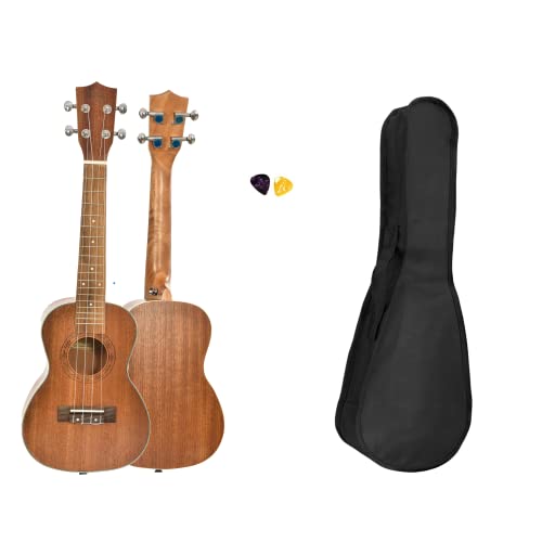BLUEBERRY UK-20 Concert Ukulele Body made with Sapele and Mahogany Wood Rosewood Fretboard, ABS Edage Binding with Bag and 2 Picks - 23 Inch (Naturl Brown) - Image 1
